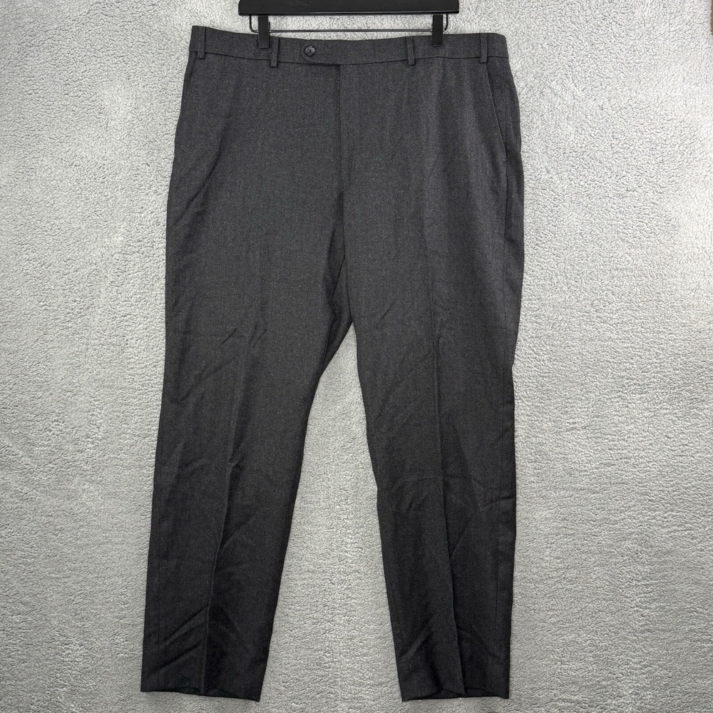 Ballin Men's 40x31 Dark Gray Wool Cashmere Dress Pants Slacks Soft Flat Front